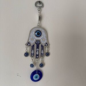 Blue and Silver Hamsa Wall Hanging